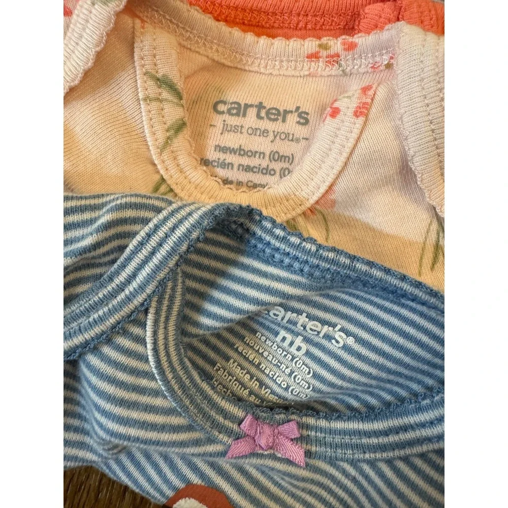 Carters Baby Girl Newborn Outfits Tee Shirts Bodysuits Clothes Smile Snuggles‎